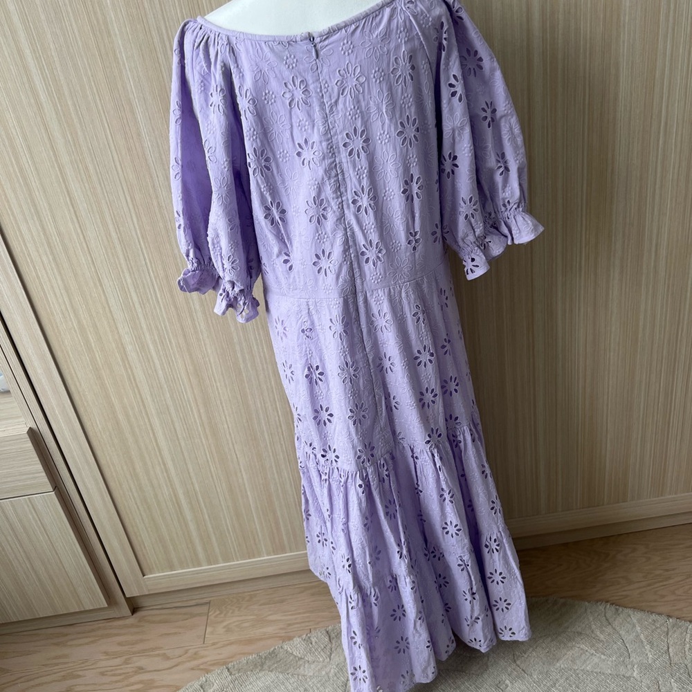 Ann Taylor Lilac Eyelet Midi Dress - Picture 7 of 8
